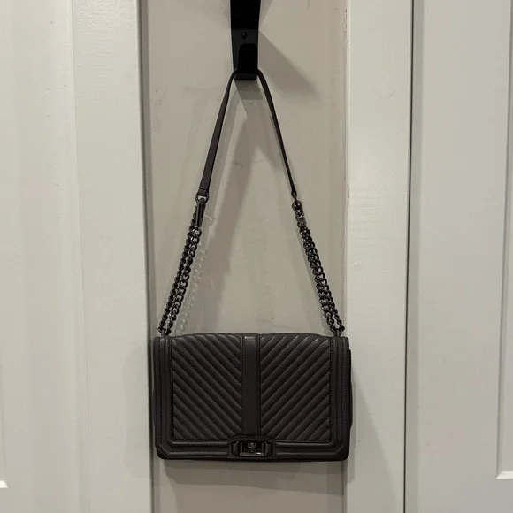 Rebecca Minkoff Charcoal Quilted Crossbody Bag - Picture 1 of 2